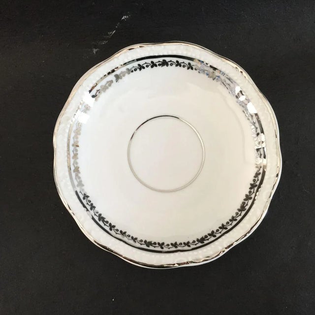 Silver & White German Porcelain Tea Cup For Sale In New York - Image 6 of 7