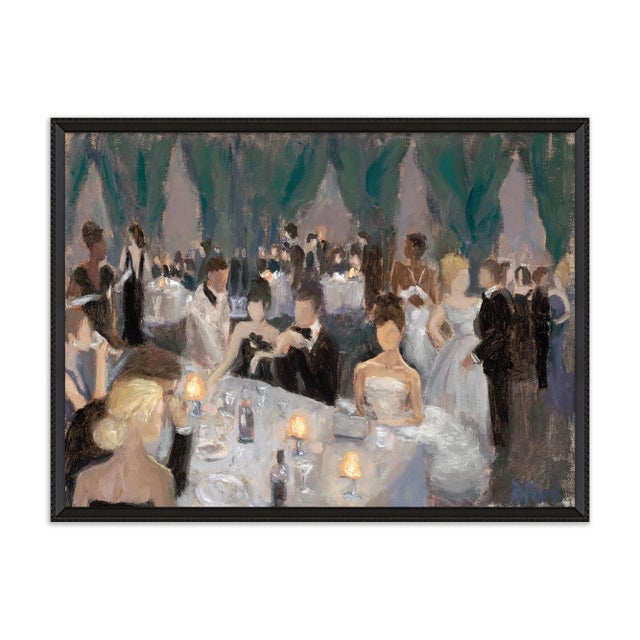 Alice Ford Evening Soiree by Alice Ford in Brimfield Black Frame, Medium Art Print For Sale - Image 4 of 4