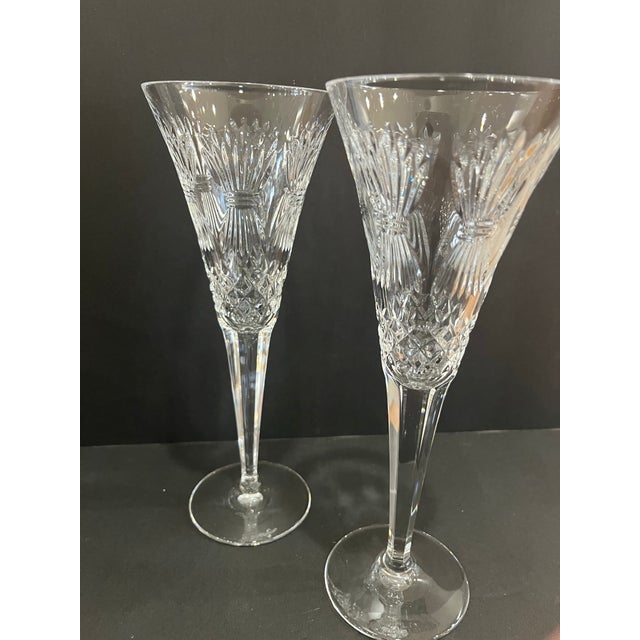 Transparent 1990s Waterford Crystal Toasting Flutes - Set of 6 For Sale - Image 8 of 9