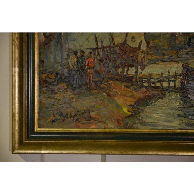 Maurice Barle (1903–1961), Fishing Port in Provence, oil on panel, 20th-century French School, in the style of his...