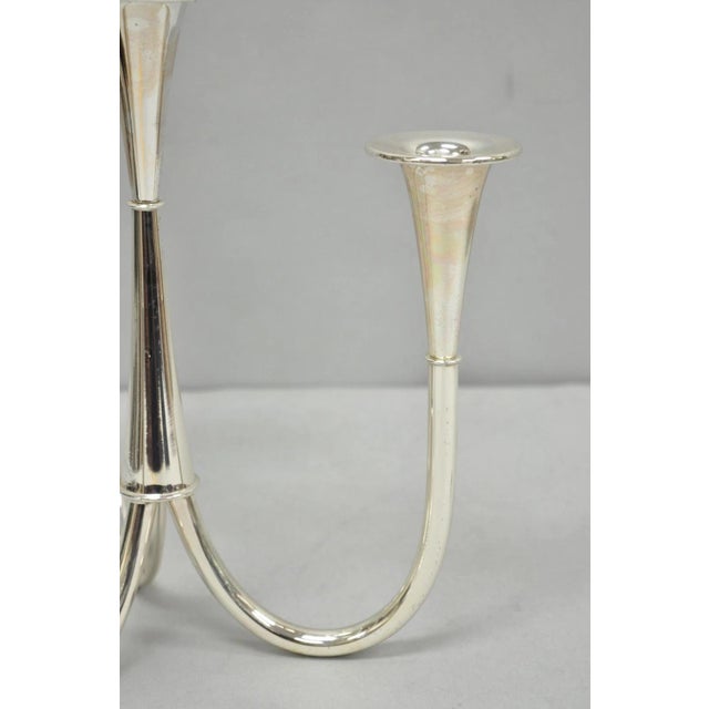 Vintage Wilhelm Wagenfeld for WMF Silver Plated Modern Candelabra Candle Holder For Sale - Image 13 of 15