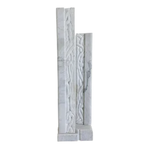 Carrera Marble Double Column Abstract Sculpture, 1980s