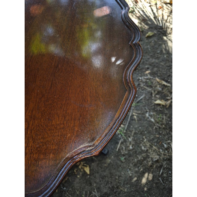 Vintage Two-Tier Mahogany Dumbwaiter Table For Sale - Image 4 of 12