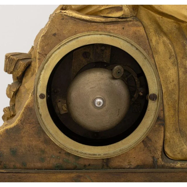 French Empire Gilt Bronze Figural Clock For Sale - Image 14 of 14