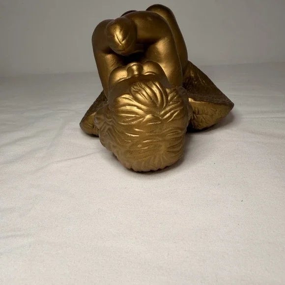 Ceramic Vintage Caffco Gold Kneeling Praying Angel Cherub Figurine Statue Christ Decor Religious For Sale - Image 7 of 12