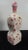 Italian Terra Cotta decanter, white base color with pink scenic and floral designs