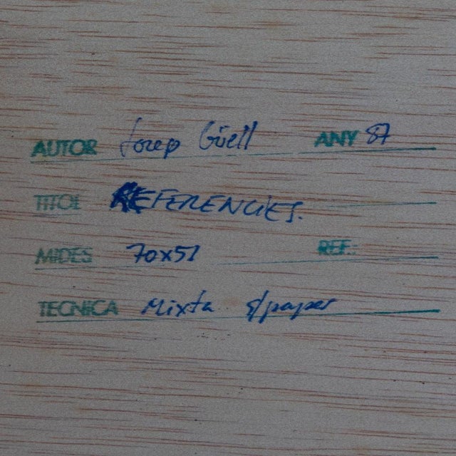 Josep Güell, Abstract Composition, Mixed Media on Paper For Sale - Image 6 of 7