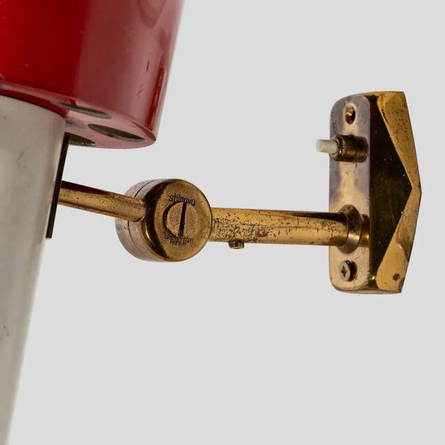 Red and White Wall Light from Stilnovo, 1950s For Sale - Image 9 of 13