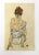 Artist: Egon Schiele Country: Austria Title: Seated woman back view Medium: Offset – 33 Paper: Heavy paper 16 x 12 inch...