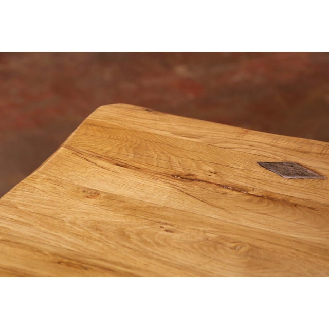 Early 20th Century French Louis XIII Bleached Oak Trestle Refectory Dining Table For Sale In Dallas - Image 6 of 7