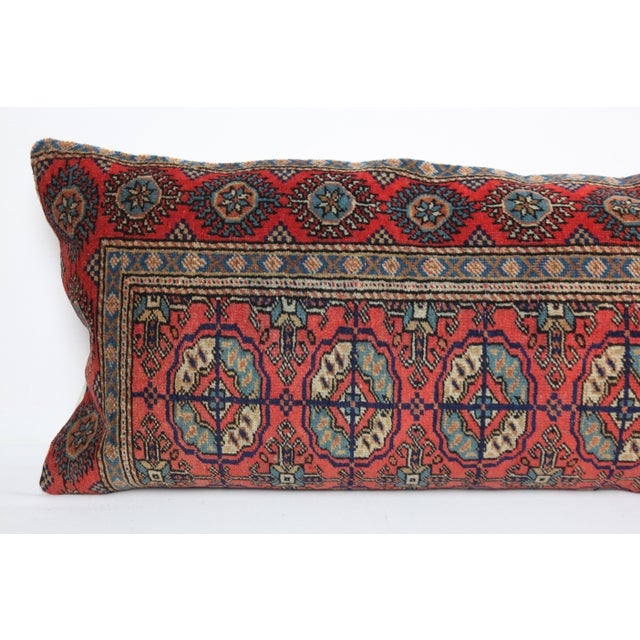 Vintage Turkoman Long Rug Pillow Cushion Cover -15'' X 46'' For Sale - Image 4 of 9