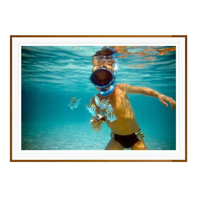 Toni Frissell 'Boy in Bermuda' Archival Pigment Print Framed in Brown For Sale