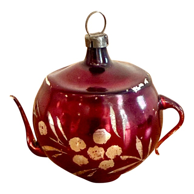 Antique Victorian Mercury Glass Teapot Ornament For Sale