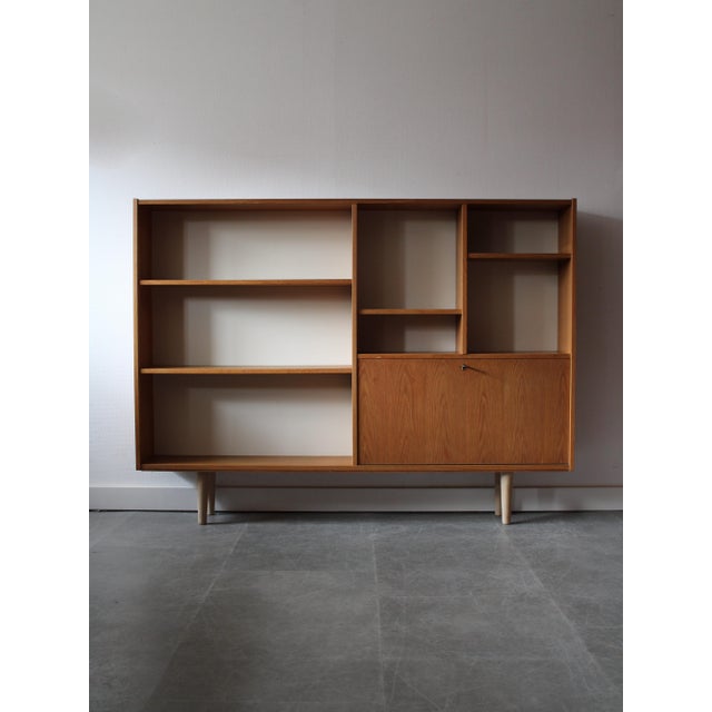 Brown Vintage Danish Bookcase in Oak, 1960s For Sale - Image 8 of 8