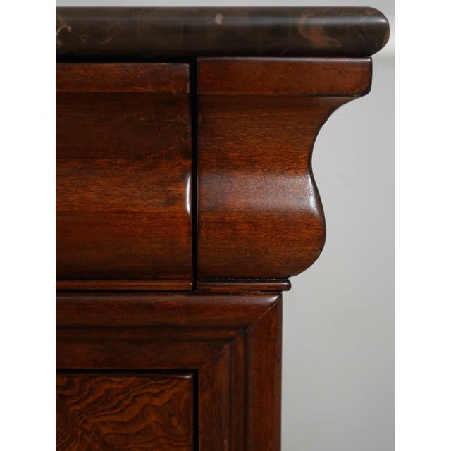Ethan Allen Empire Style Marble Top 4 Drawer Chest For Sale - Image 11 of 17
