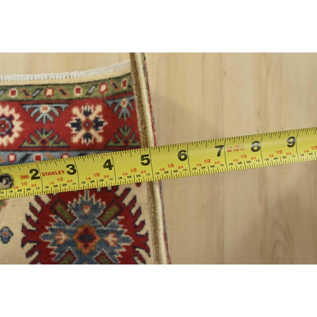 Kazak Runner 2’7” X 6’2” Red Wool Tribal Hand-Knotted Oriental Rug For Sale - Image 10 of 12