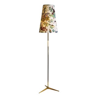 Midcentury Modern Austrian Brass Floor Lamp by J.T. Kalmar, 1950s For Sale