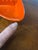 Plastic Vintage Bright Orange Melamine Boomerang Ashtray For Sale - Image 7 of 8