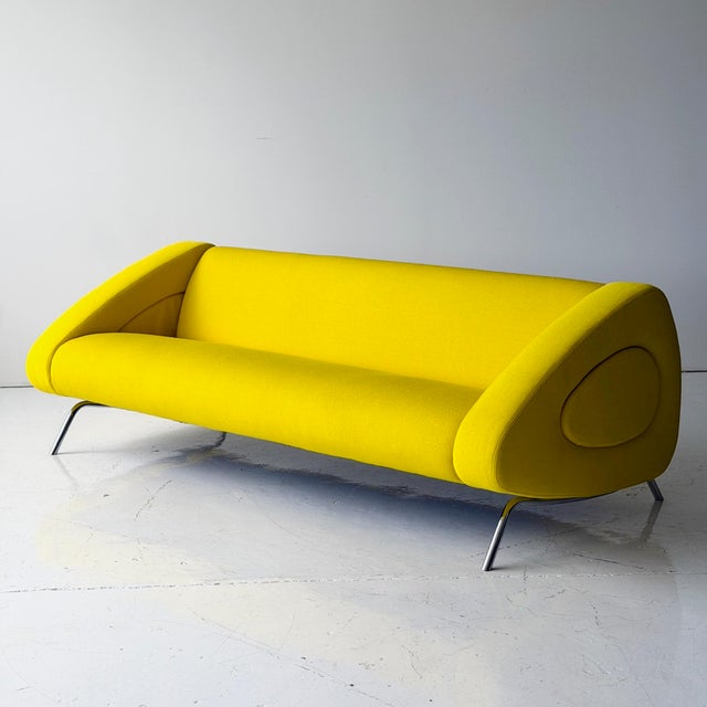 c. 2000s. Netherlands. Removeable side pillows, and reupholstered in Raf Simons Kvadrat Vidar fabric.