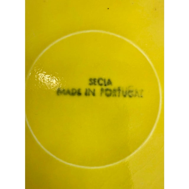 Mid-Century Secla Portuguese Yellow Majolica Cabbage Leaf Plates – Set of 4 For Sale - Image 10 of 10