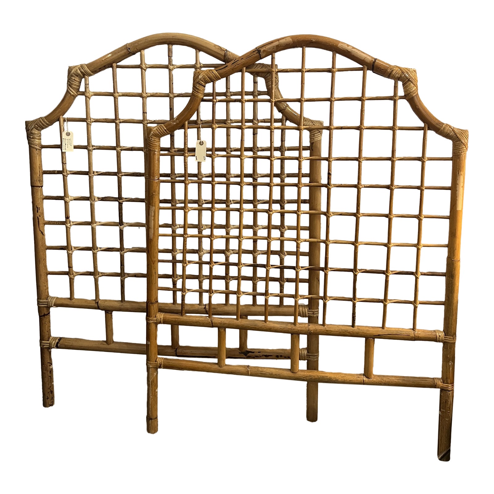 Mid 20th Century Pair Vintage Twin Bamboo Headboards Chairish