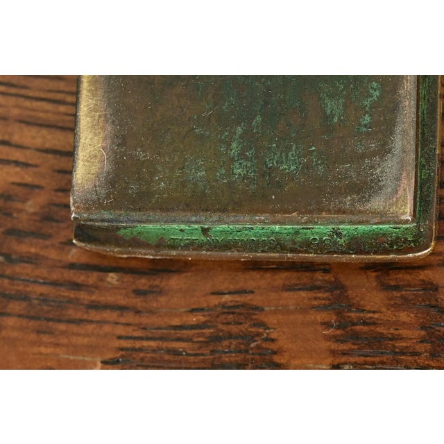 Tiffany Studios New York Zodiac Bronze Blotter Ends With Leather Desk Blotter For Sale - Image 13 of 14