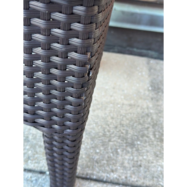 Gloster Wicker & Glass Side Table For Sale - Image 11 of 12