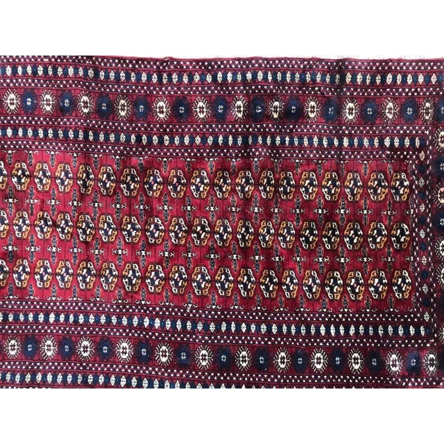 Very beautiful and fine 20th century Boukhara rug with a typical boukhara design and red, blue, orange and green colors,...