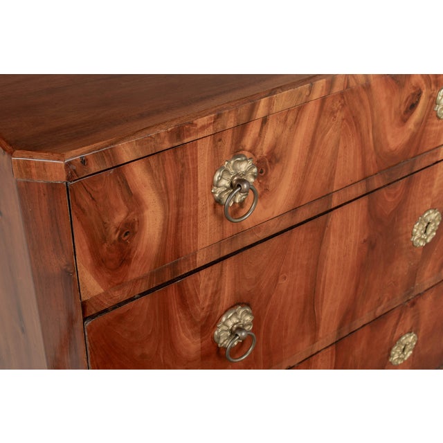 Brown 19th Century Biedermeier Commode, Veneer of Walnut For Sale - Image 8 of 11