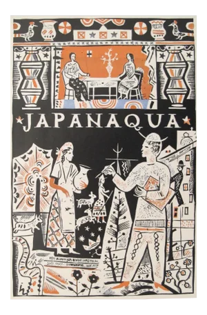 1927 German Art Deco Mini Poster, Japanaqua