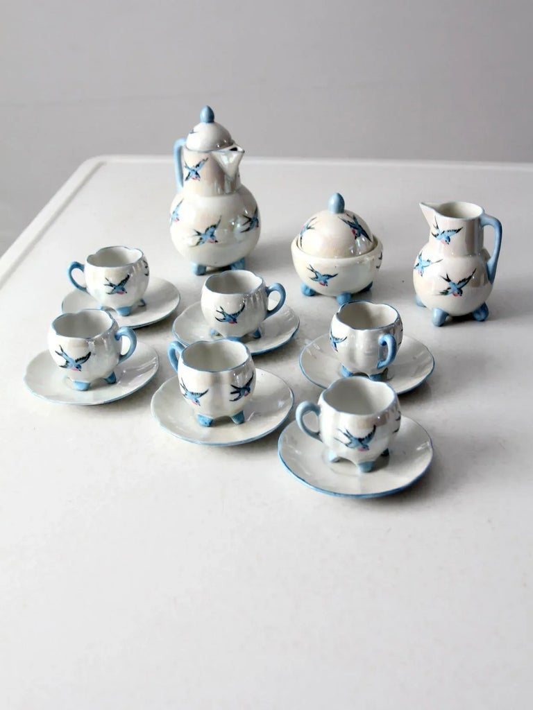 Antique German Miniature Tea Set - 15 Piece | Chairish