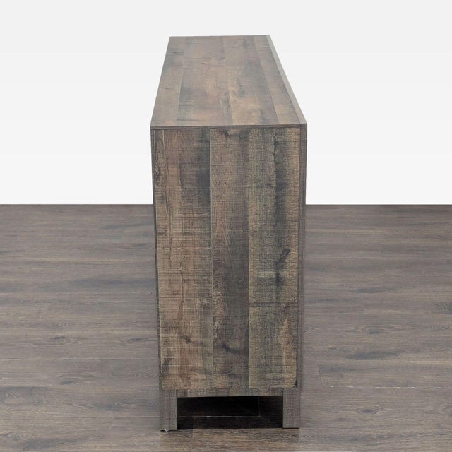 2020s Crown Mark 6-Drawer Rustic Wood Dresser With Modern Black Handles For Sale - Image 5 of 11