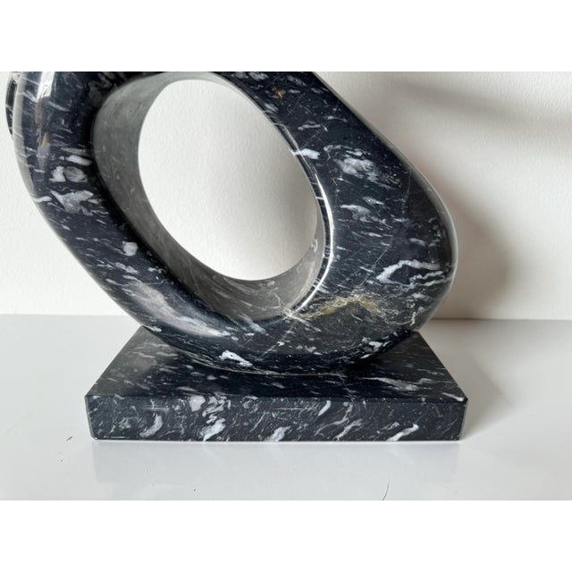 Vintage Black & White Marble Abstract Woman Sculpture For Sale In Miami - Image 6 of 10