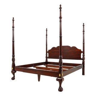 Statton King Size Ball & Claw Cherry Poster Bed For Sale