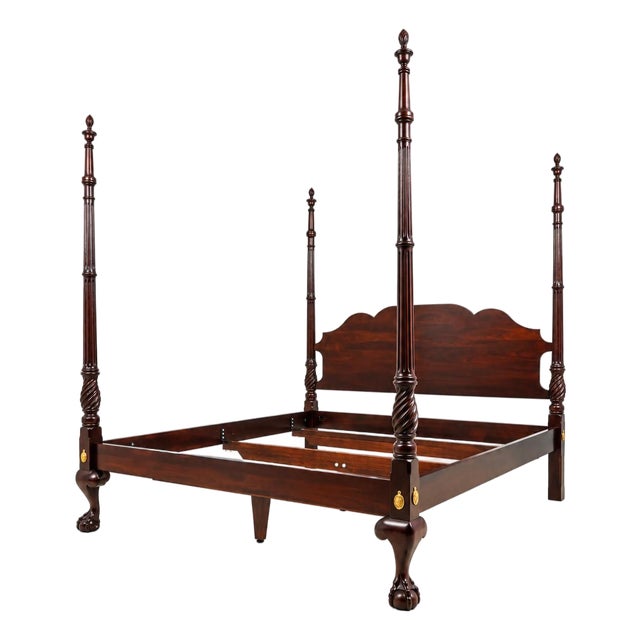 Statton King Size Ball & Claw Cherry Poster Bed For Sale
