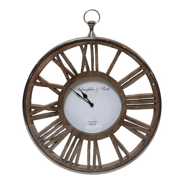 McLaughlin & Scott Vintage Inspired Wall Clock For Sale