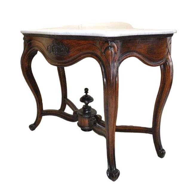 Antique Elizabeth Console Table with Marble Top | Chairish