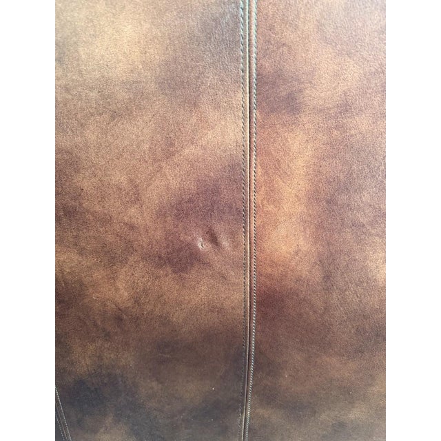 Thomasville Traditional Brown Leather Sofa For Sale - Image 17 of 18