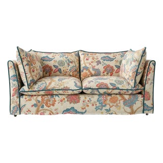 Sophie Conran Coco 2.5 Seater Sofa - Kitty Indian Summer with Contrast Welt Knife Edge Cushion For Sale