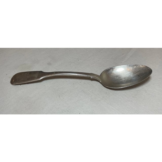 19th Century Large 1869 Handmade 875 Moscow Russian Silver Saziko Engraved Sterling Spoon For Sale - Image 5 of 11