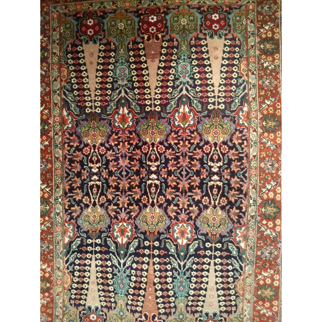 Antique Persian Tabriz Area Rug, All-Over Geometric Pattern, Navy & Green, 3’ X 6’ For Sale - Image 4 of 11