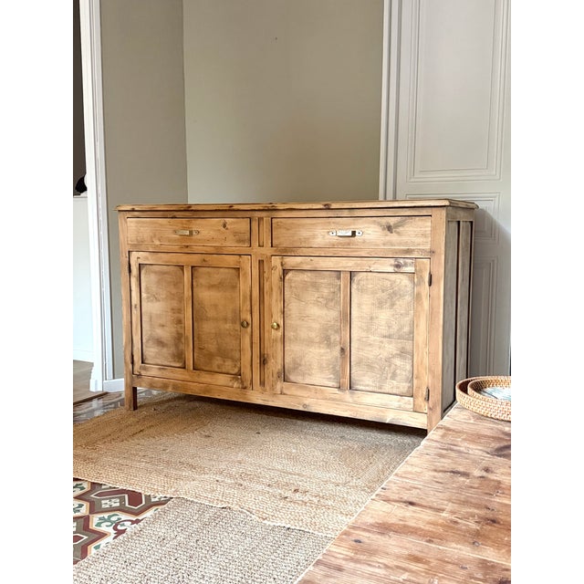 Parisian Artisanal Buffet in Raw Wood by R. Maiorana, France, 1940s For Sale - Image 9 of 18