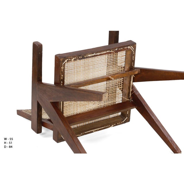 Cane Desk Chairs by Pierre Jeanneret for Chandigarh, 1956, Set of 2 For Sale - Image 6 of 18