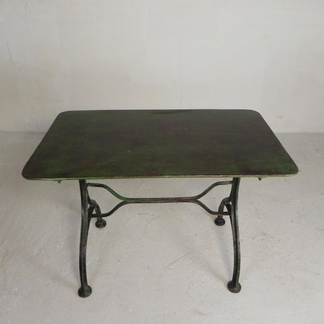 Steel Garden Bistro Table with Curved T-Profiles, 1950s For Sale - Image 4 of 18