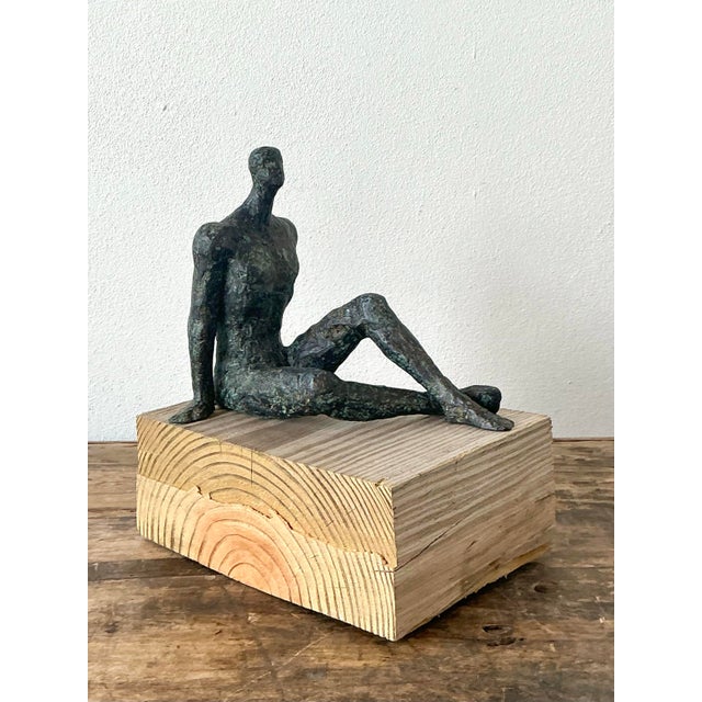 Vintage Patinated Metal Sculpture After Giacometti For Sale - Image 12 of 12