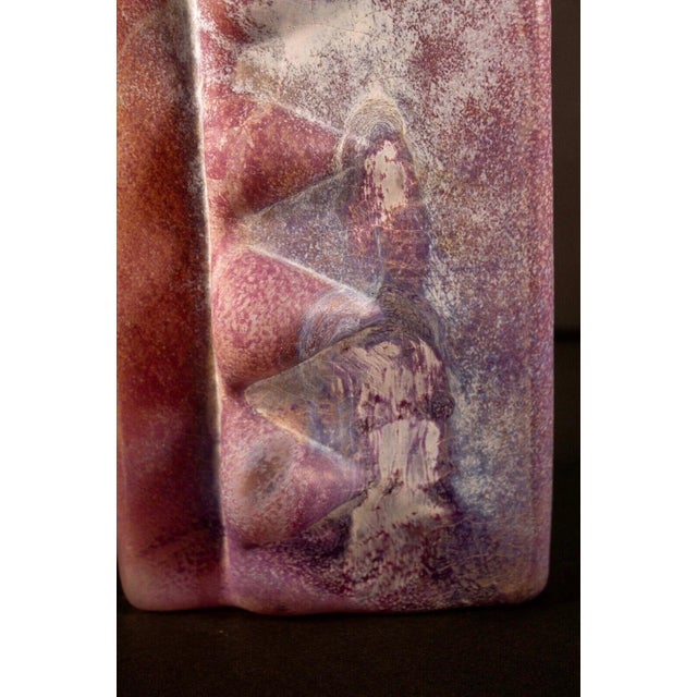 Late 20th Century Bernie D’Onofrio Contemporary Hand-Blown Sculpted Purple & Frosted Etched Glass For Sale - Image 9 of 12