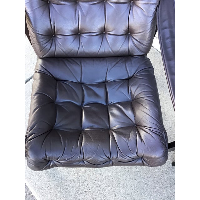 1960s Bjarne Dahlqvist Lounge Chair & Ottoman, Leather, Mid-Century Modern For Sale In Denver - Image 6 of 12