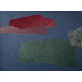 "Cherry Grove" Textured Abstract Painting With Leather For Sale