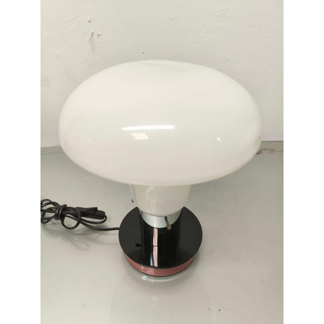 Space Age White Glass Table Lamp, 1970s For Sale - Image 10 of 12