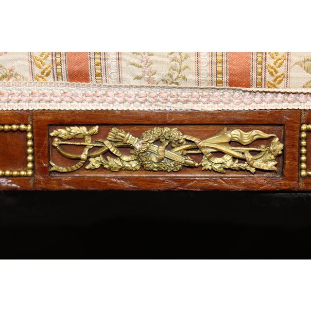 19th C French Louis XVI Adam Weisweiler Style Bronze Mounted Settee For Sale - Image 12 of 18